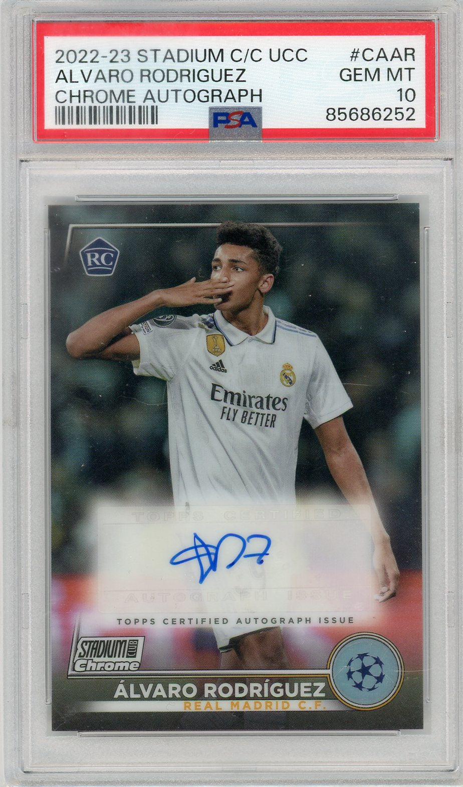 PSA 10 Real Madrid Alvaro Rodriguez // 2022-2023 Chrome Auto