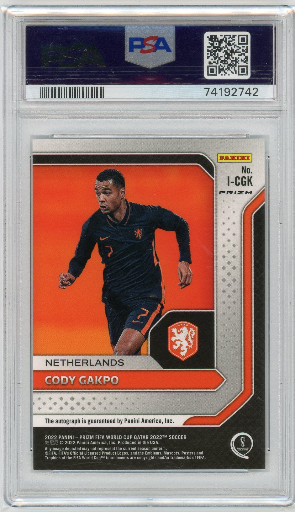 PSA 9 Liverpool Cody Gakpo // 2022 Prizm Qatar // AUTO 10