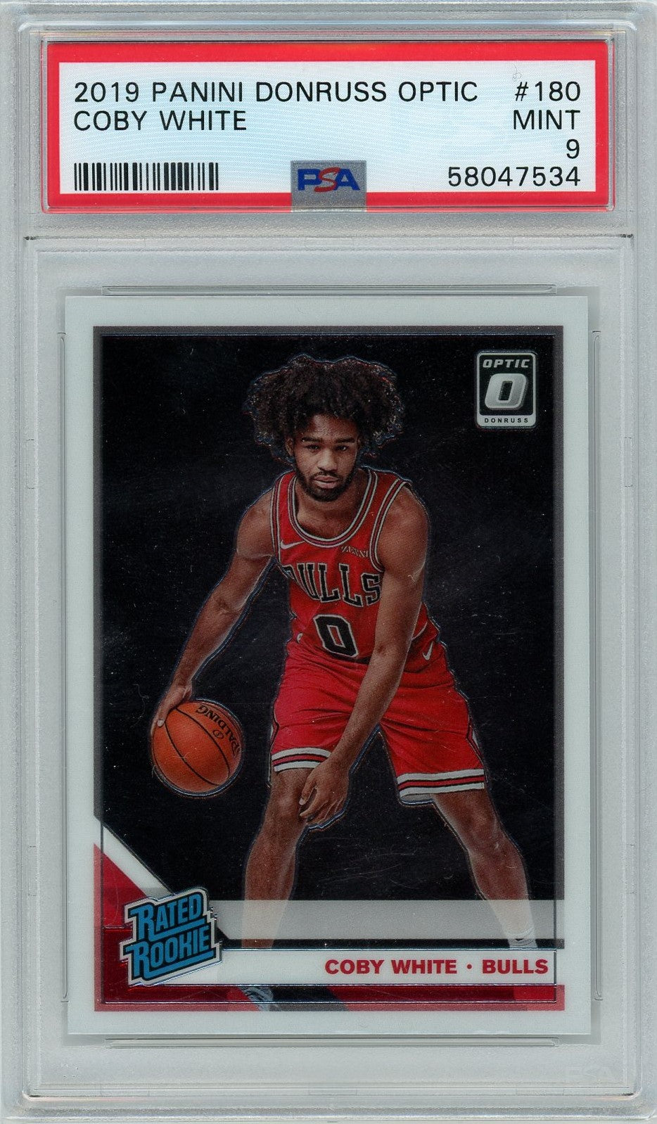 PSA 9 Coby White // 2019 Panini Donruss Optic #180