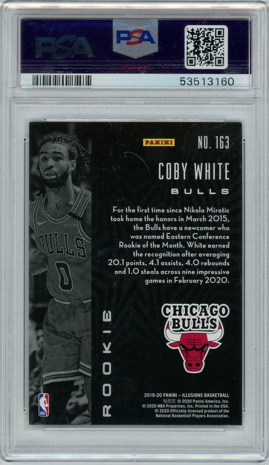 PSA 9 Coby White // 2019 Panini Illusions #163
