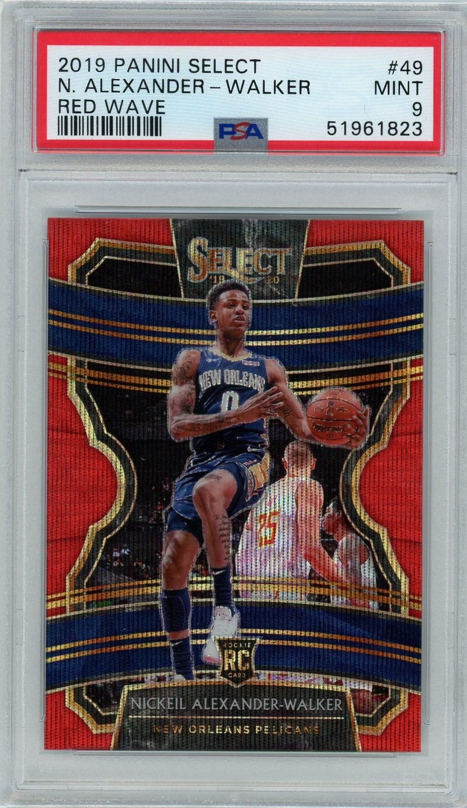 PSA 9 Nickeil Alexander Walker // Red Wave // 2019 Panini Select #49