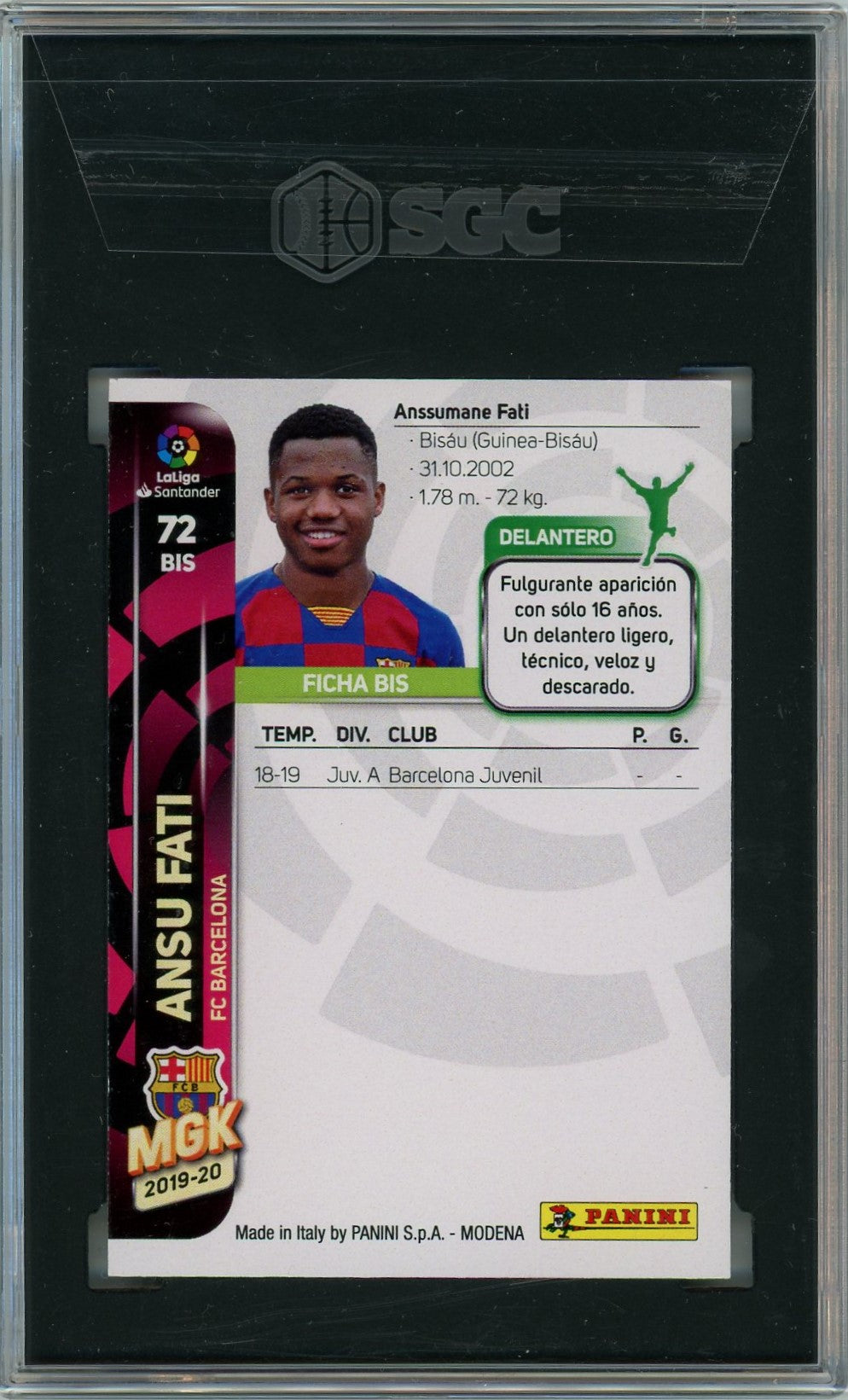 SGC 8 Ansu Fati // 2019-20 Panini Megacracks #72BIS