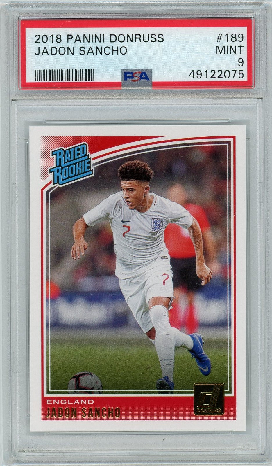 PSA 9 Jadon Sancho // 2018 Panini Donruss #189