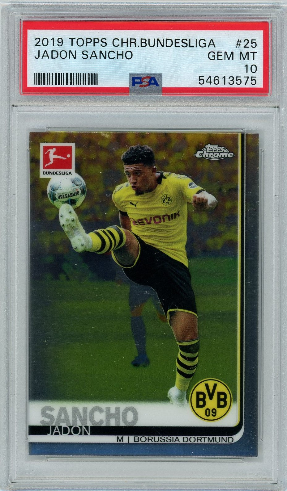 PSA 10 Jadon Sancho // 2019 Topps Chrome Bundesliga #25