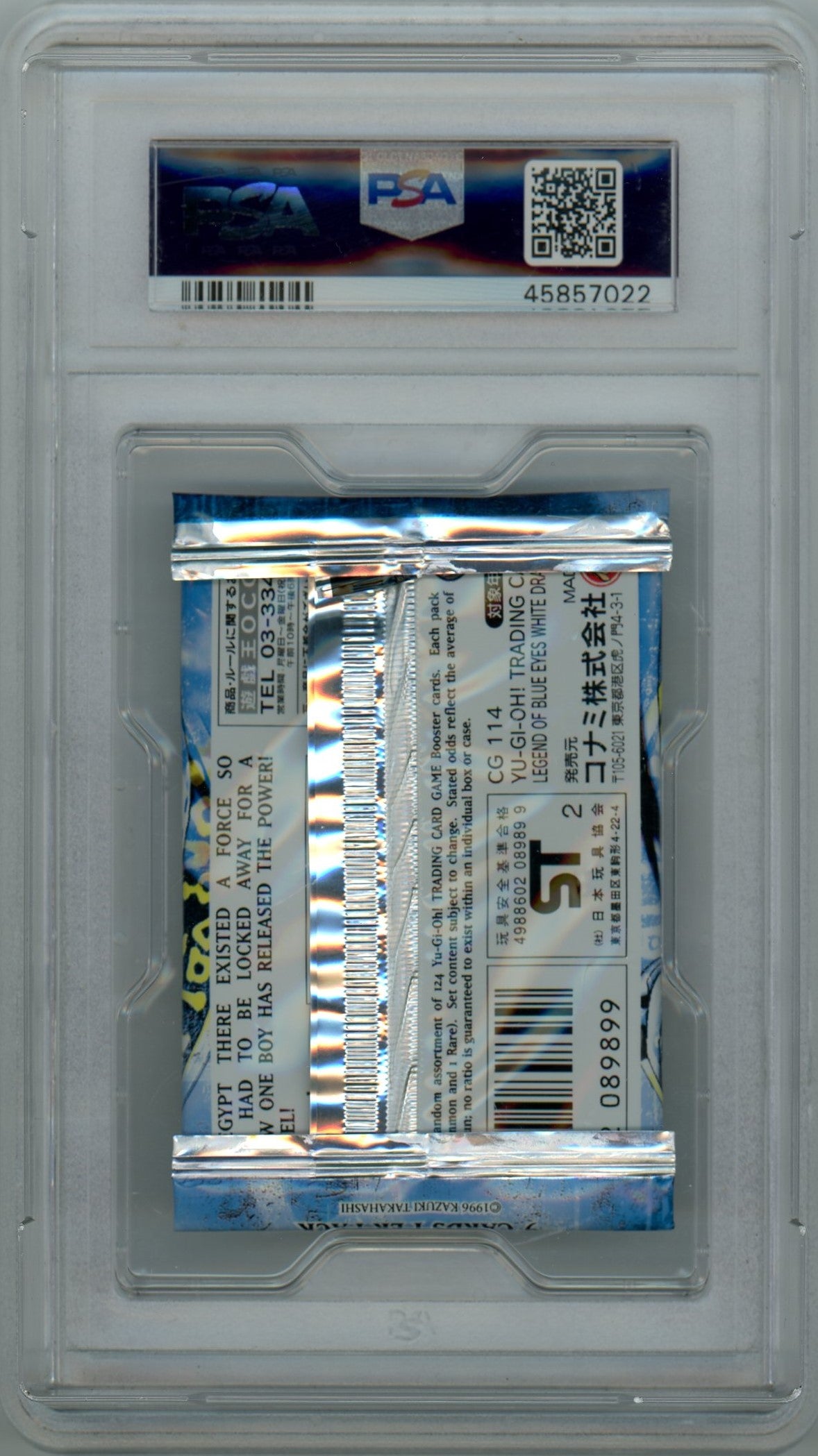 PSA 10 Blue eyes white dragon booster pack encapsulated // 2002 Konami Yugioh 1st edition Asian english foil pack