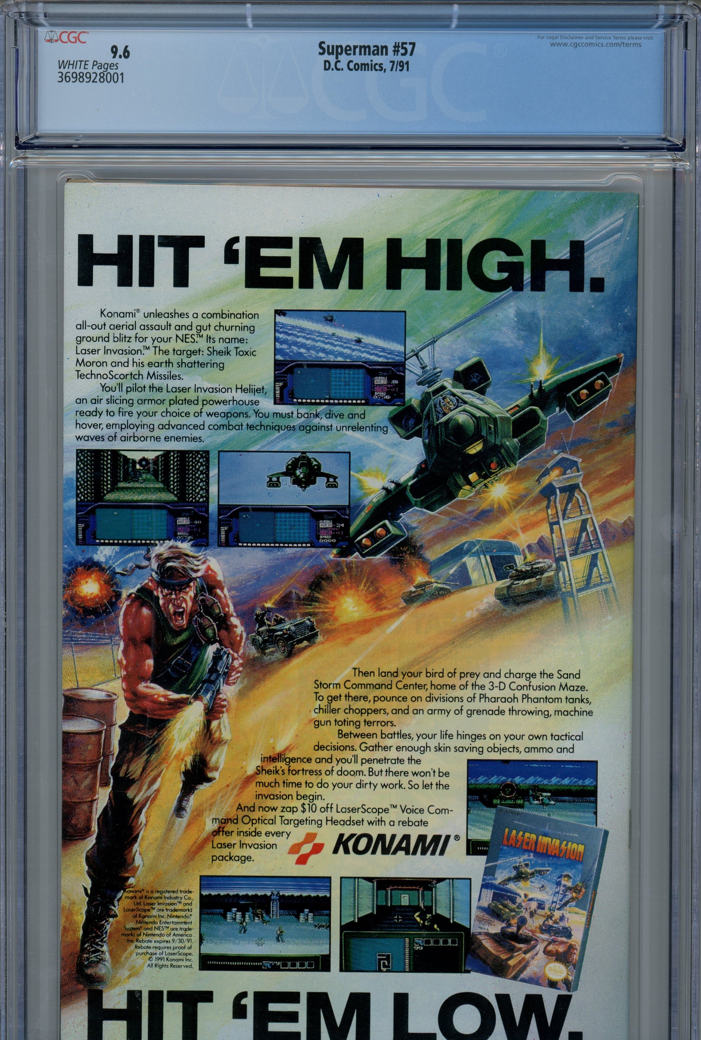 CGC 9.6 Superman DC Comics // Eradicator apperance 1991/07 #57