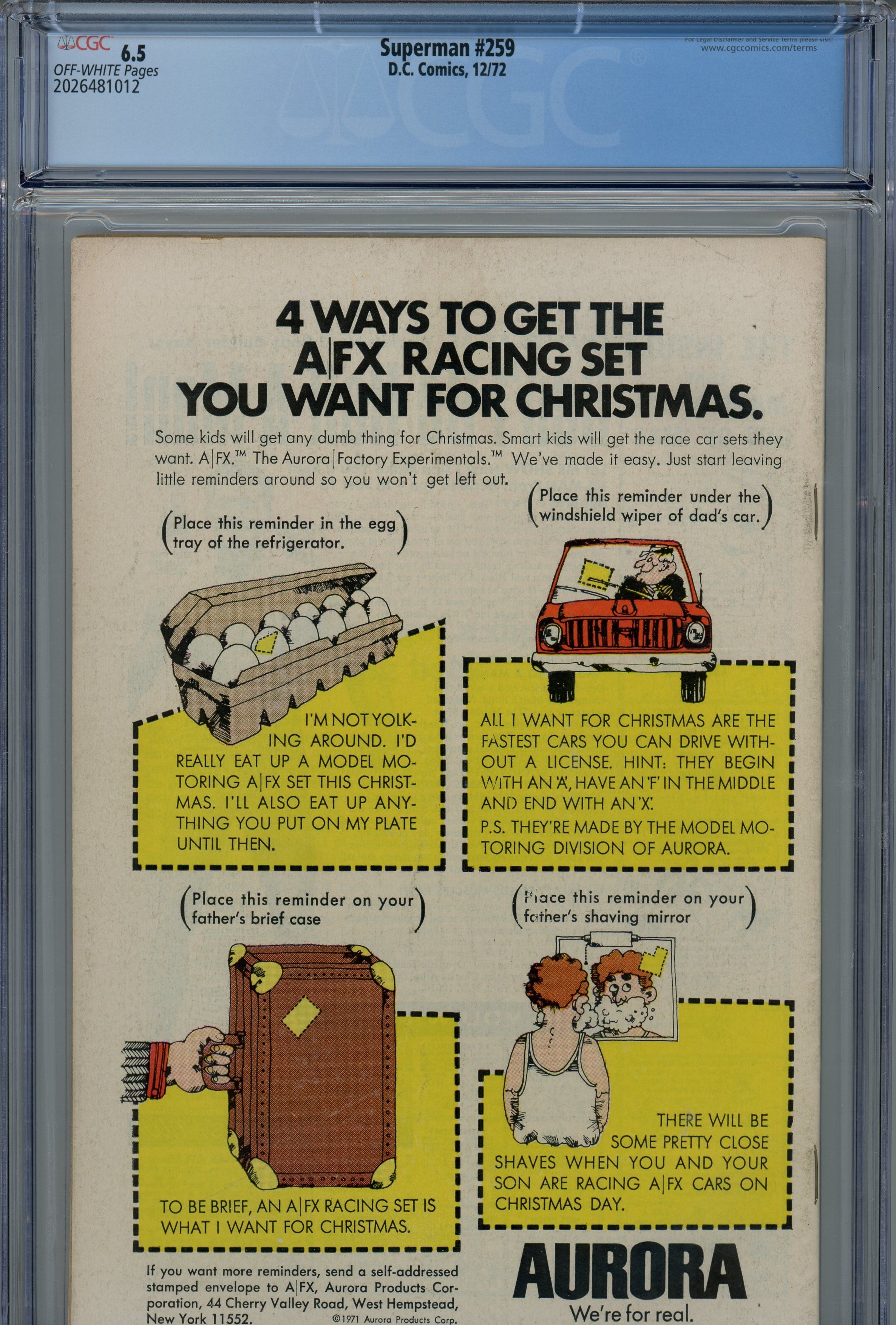 CGC 6.5 Superman DC Comics 1972/12 #259