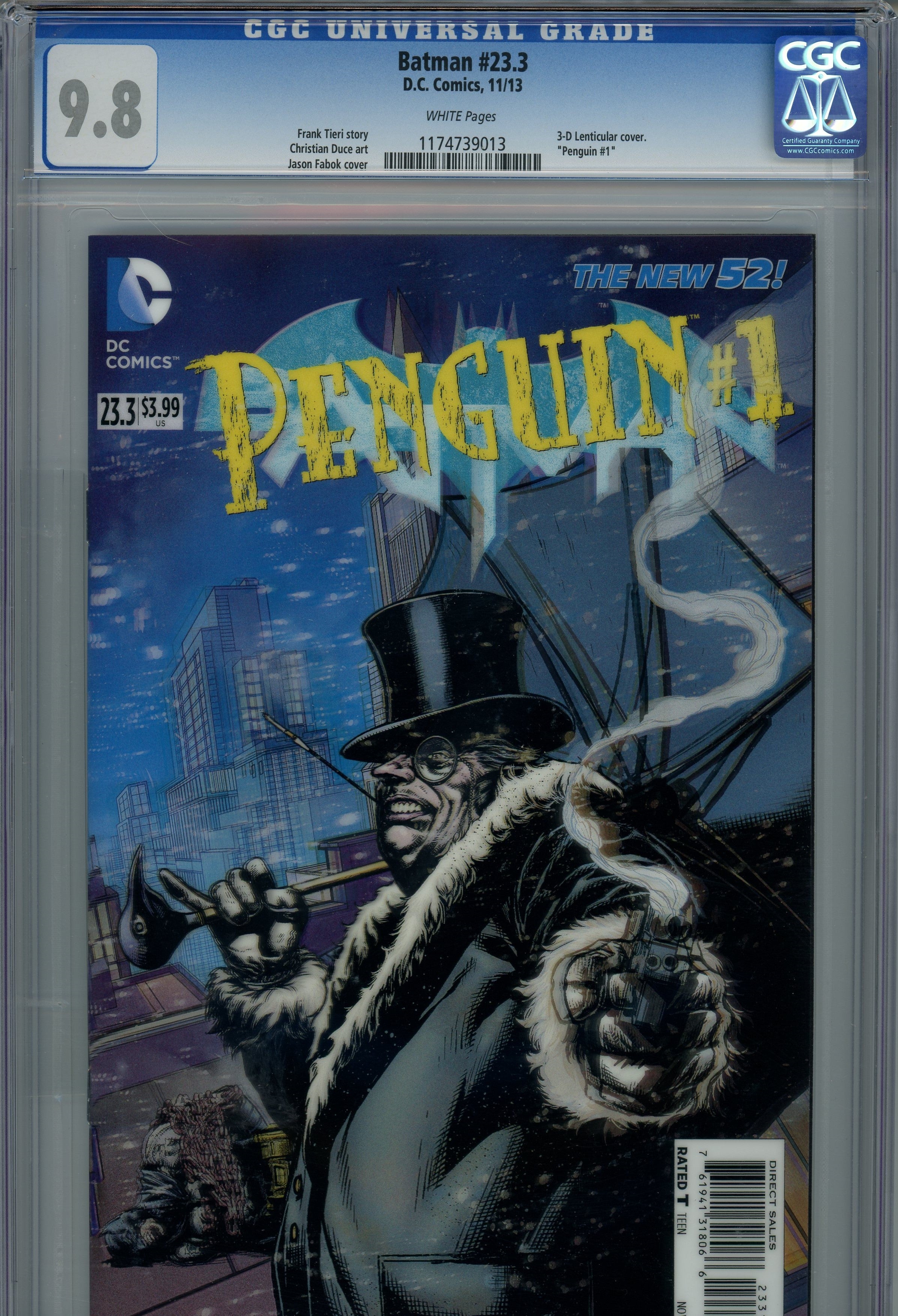 CGC 9.8 Batman Penguin DC Comics 3D Lenticular cover 2013/11 #23.3