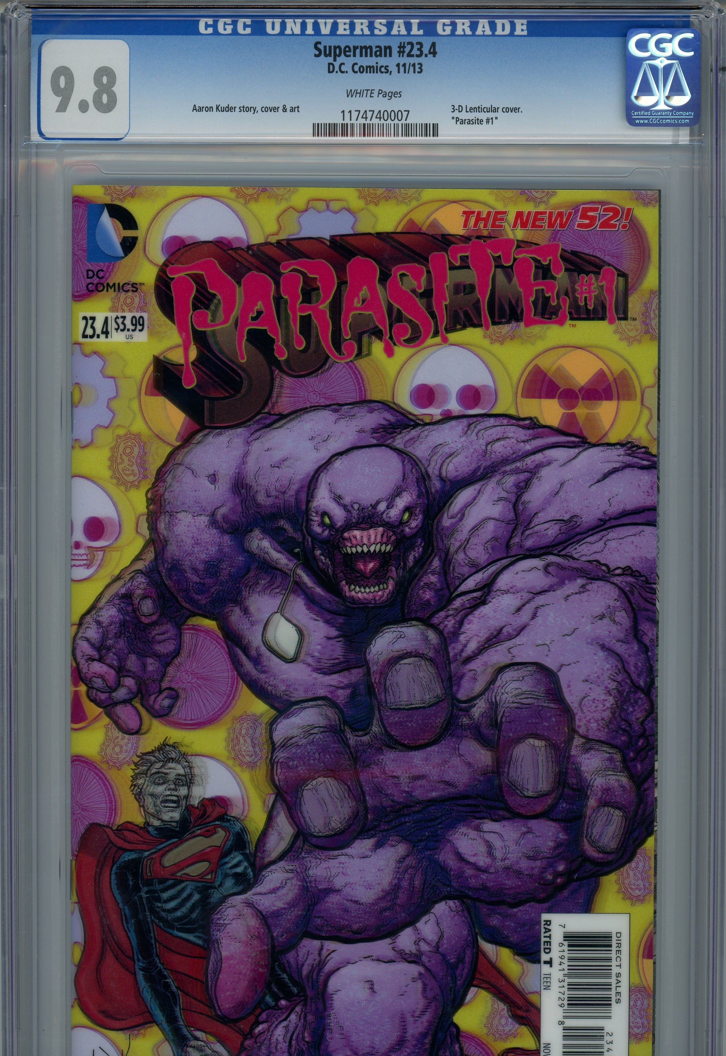 CGC 9.8 Superman Parasite DC Comics 3D Lenticular cover 2013/11 #23.4