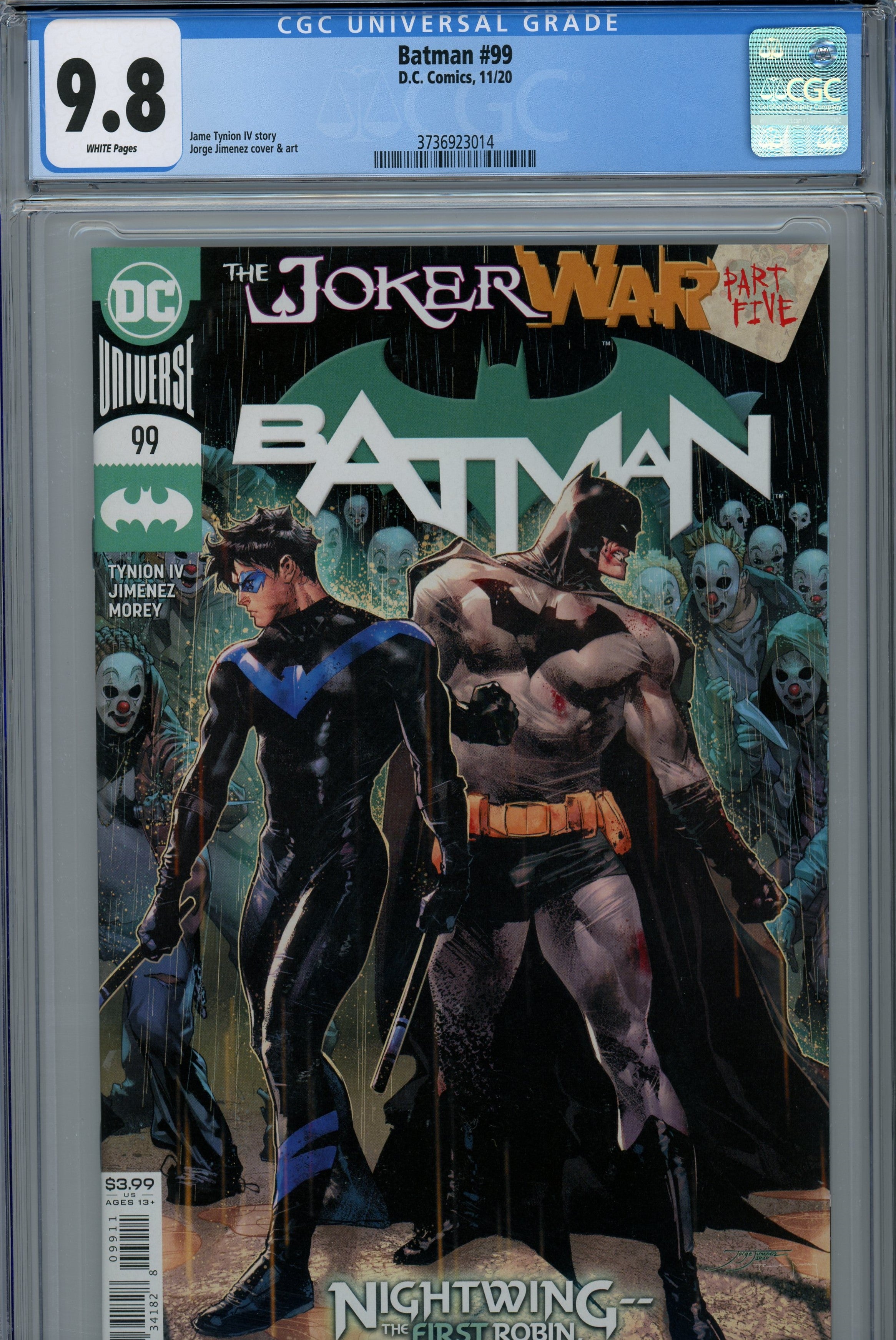 CGC 9.8 Batman The Joker war part five DC Comics 2020/11 #99
