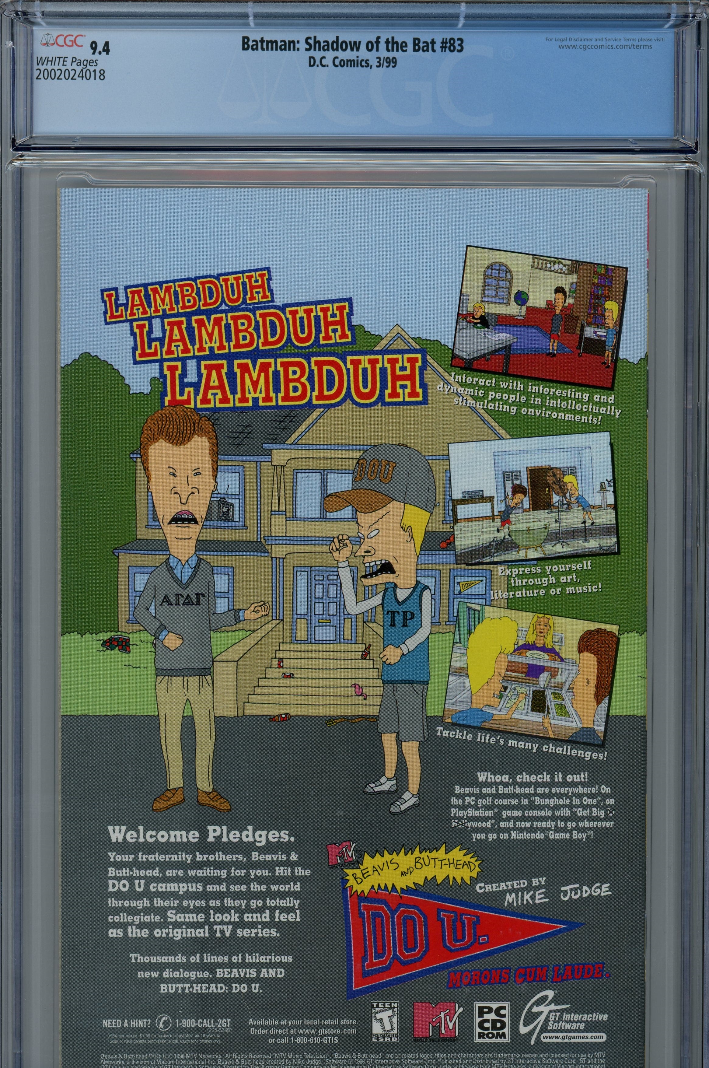 CGC 9.4 Batman Shadow of the bat DC Comics 1999/03 #83