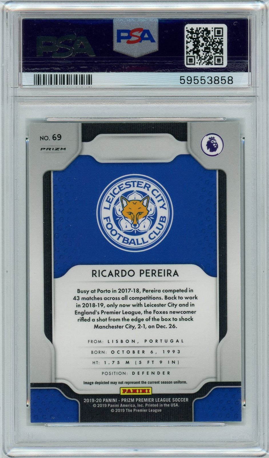 PSA 9 Ricardo Pereira // 2019 Panini Prizm // Green Wave #69