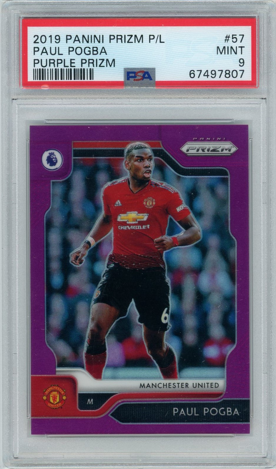 PSA 9 Paul Pogba 12/99 // 2019 Panini Prizm P/L // Purple Prizm #57