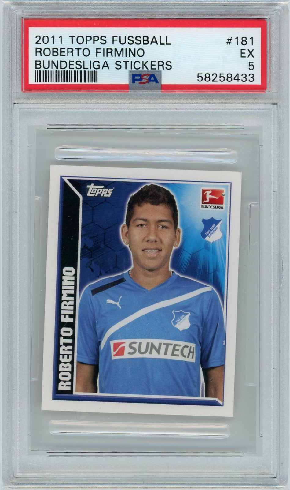 PSA 5 roberto Firmino / 2011 Topps Fussball // Bundesliga Stickers #181