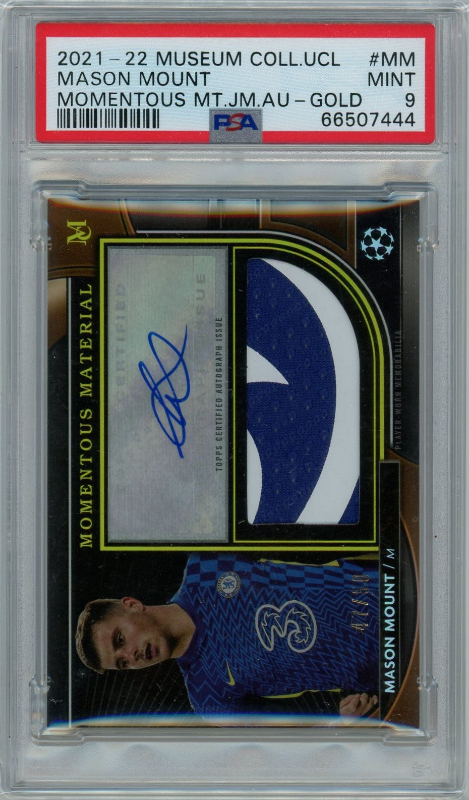 PSA 9 Mason Mount Auto + Patch // 2021-2022 Museum Collection UCL // Chelsea #MM