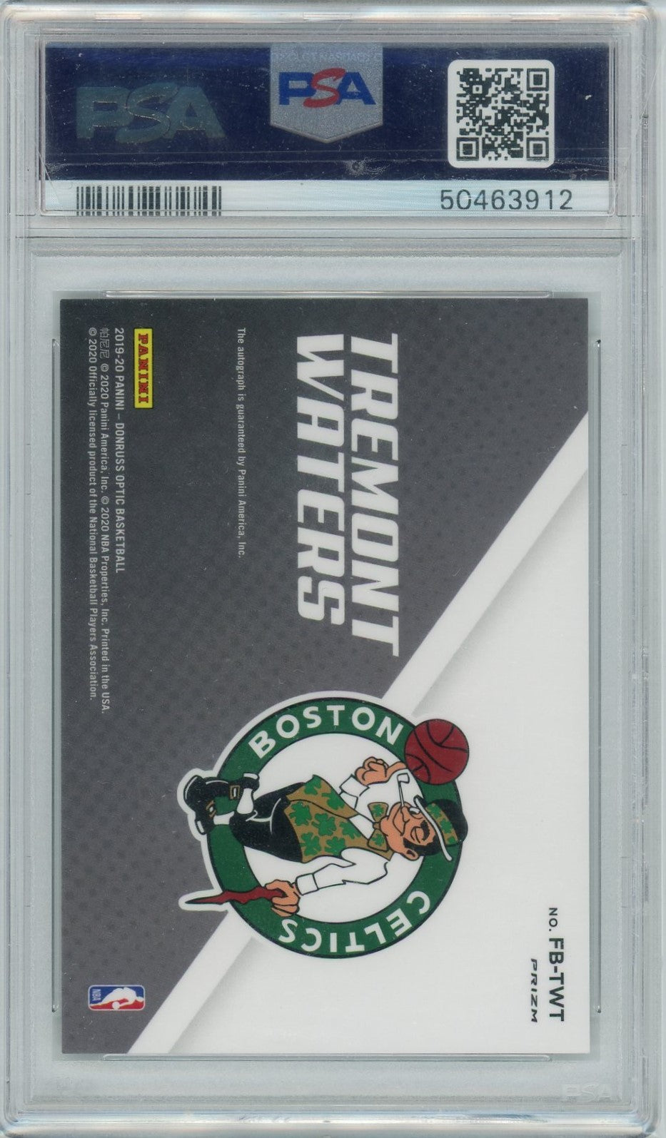 PSA 9 Tremont Waters Auto // Fast Break Rookie Auto // 2019 Panini Prizm #FRTWT