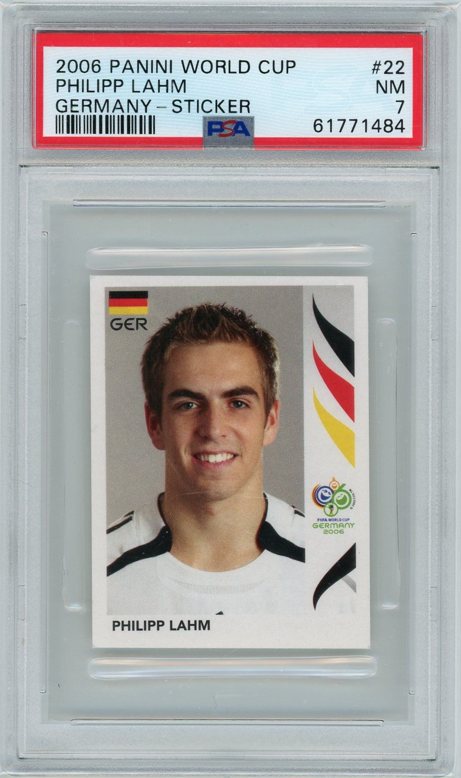 PSA 8 Philipp Lahm // 2006 Panini World Cup // Germany Sticker #22