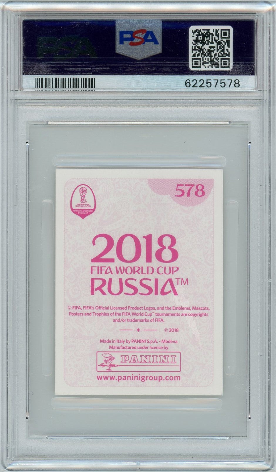 PSA 6 Marcus Rashford // 2018 Panini World Cup // Stickers - Pink Back #578