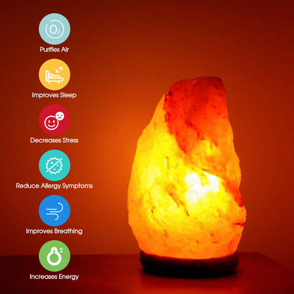 Himalayan Salt Lamp Natural Crystal Rock Shape Dimmer Switch Night Light 3kg