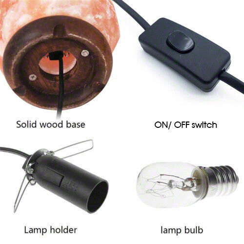 Himalayan Salt Lamp Natural Crystal Rock Shape Dimmer Switch Night Light 3kg