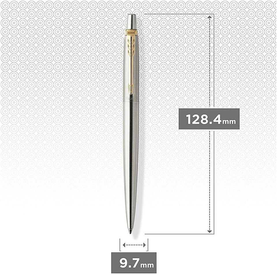PARKER JOTTER STAINLESS STEEL GT BALL PEN GOLD PLATED TRIM Ballpoint PARKER NEW