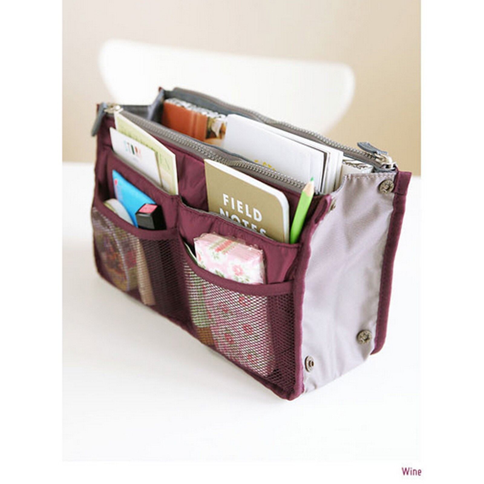 Bag Insert Organiser Handbag Women Travel Makeup Purse Wallet Pouch Organiser