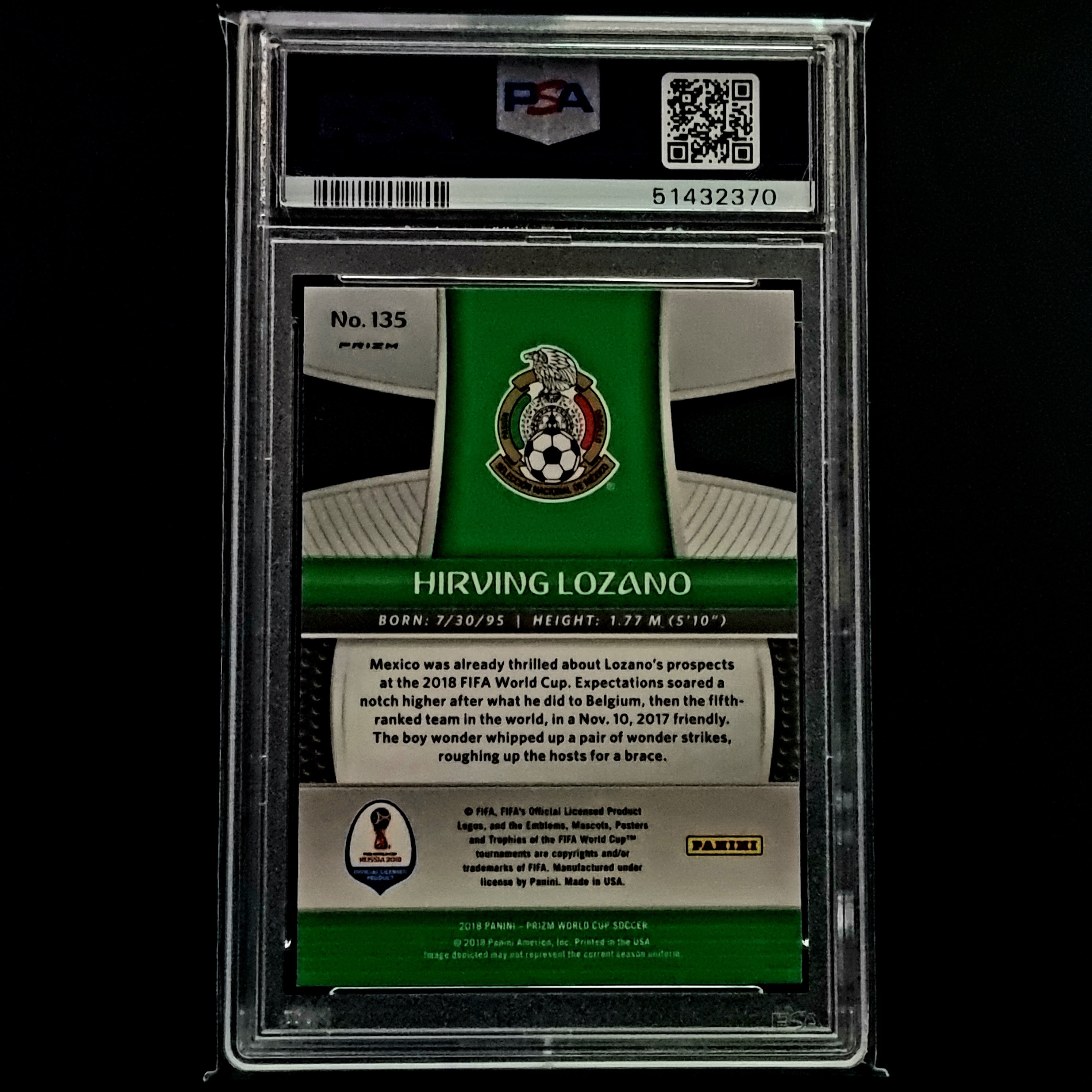 PSA 10 Hirving Lozano // Red/Blue Wave // 2018 Panini Prizm World Cup