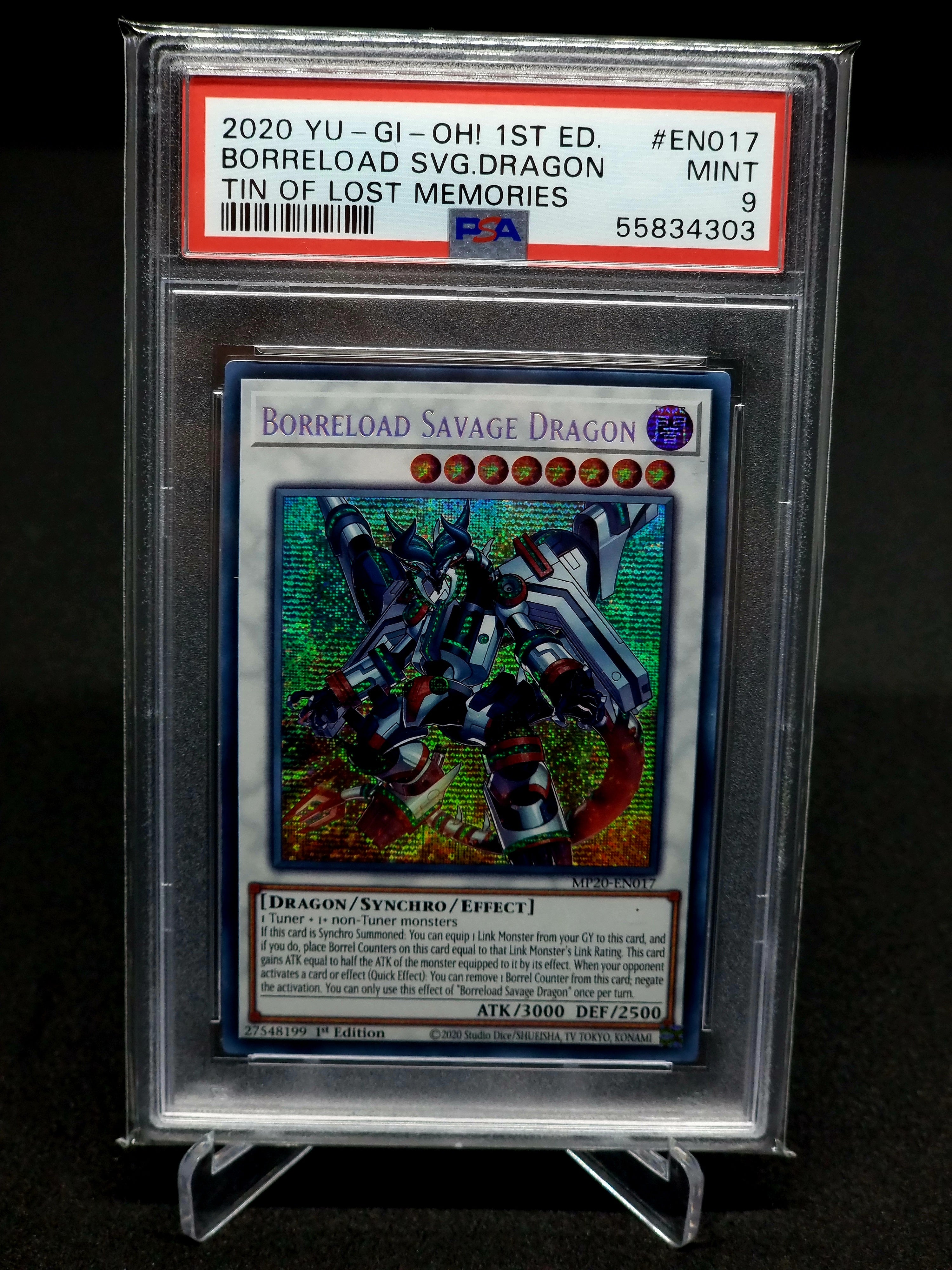 PSA 9 Borreload Savage Dragon // Tin of lost memories // 2020 Yugioh 1st edition