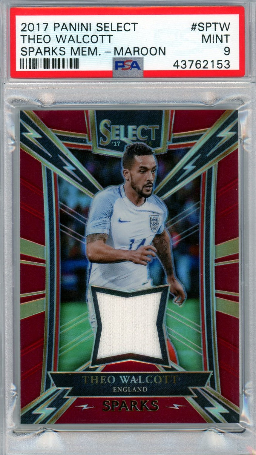 PSA 9 mint Theo walcott 33/199 // Maroon patch // 2017 Panini Select