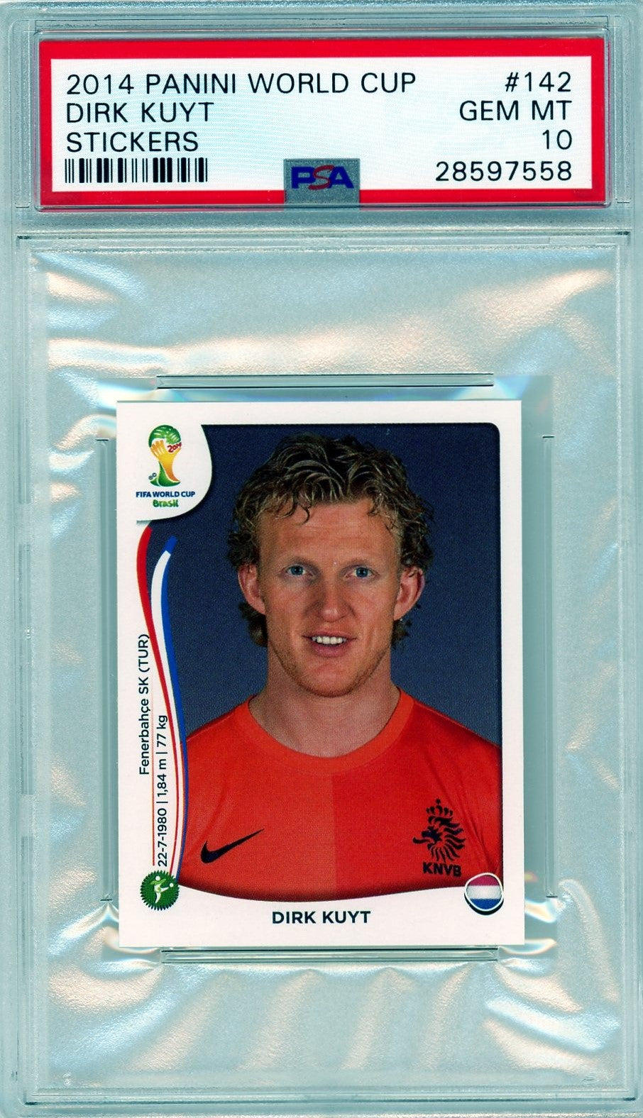 PSA 10 Dirk Kuyt // 2014 Panini World Cup Stickers #142