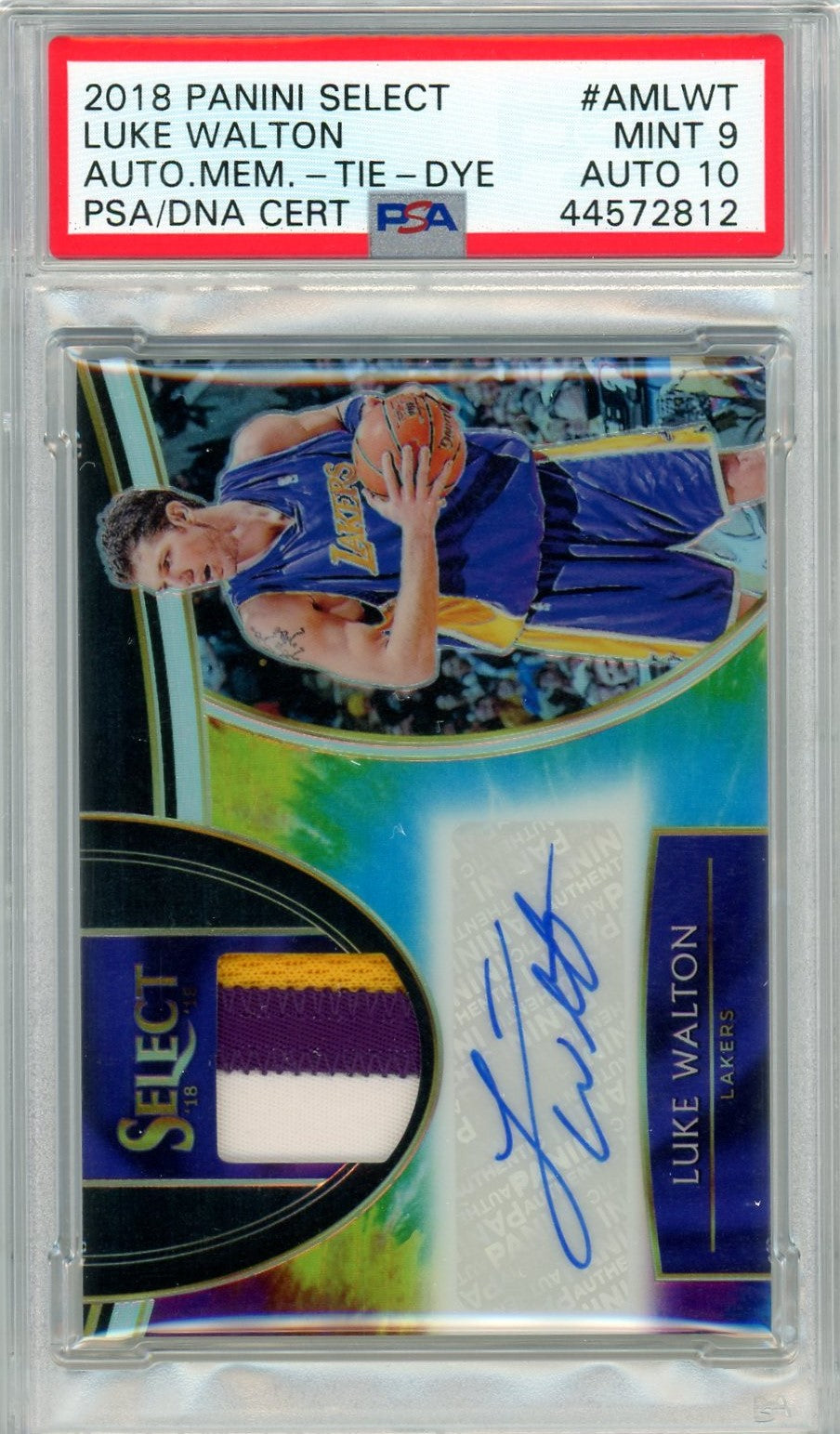 PSA 9 luke Walton Auto 10 (13/25) // Tie Dye signature - POP 1 // 2018 Panini Select