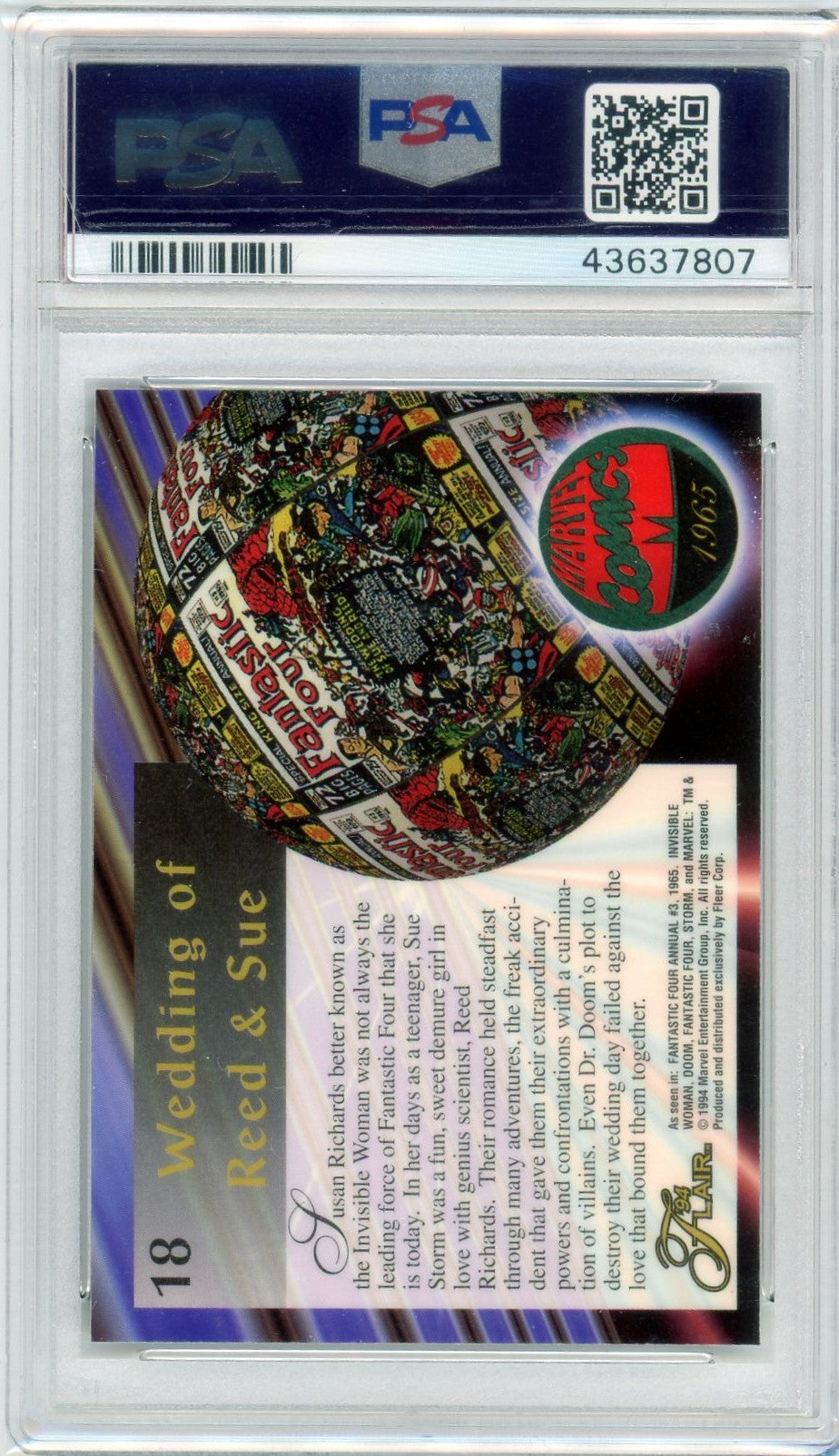 PSA 10 Invisible Woman // 1994 Marvel Universe // 94 Flair Gem mint