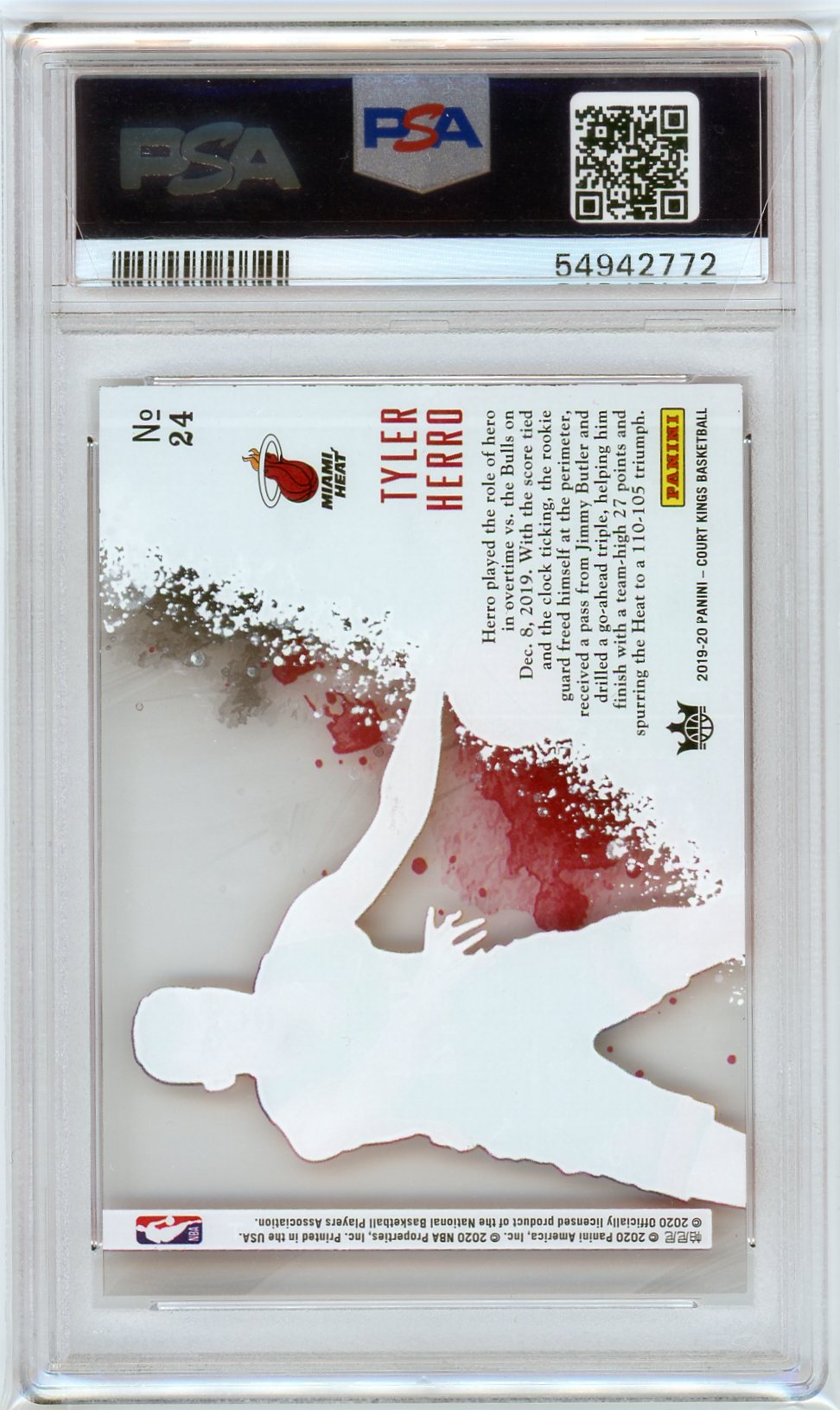 PSA 8 Tyler Herro // 2019 Panini Court Kings // Acetate Rookies #24
