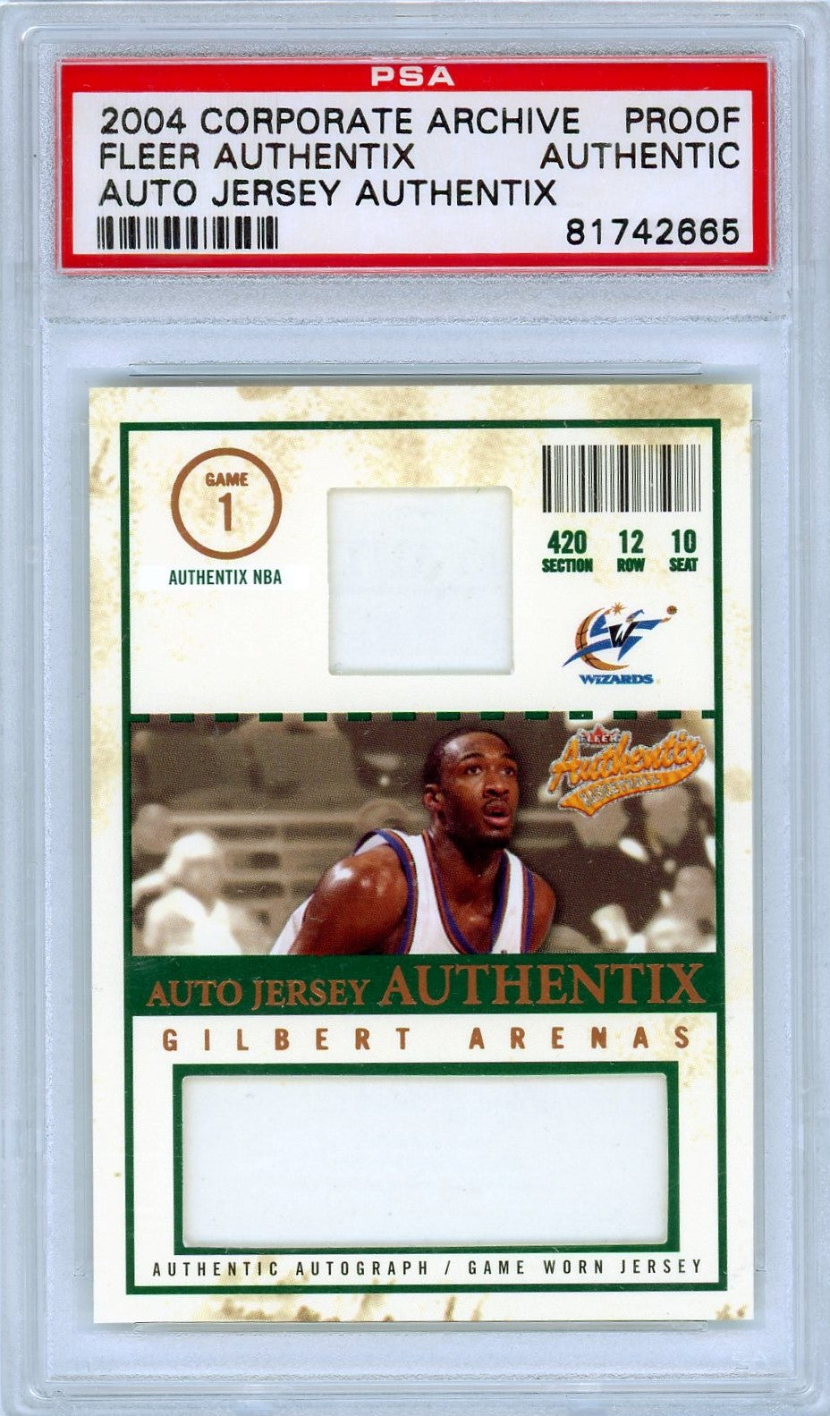 PSA Authentic Fleer Authentix // Auto Jersey // 2004 Corporate Achive