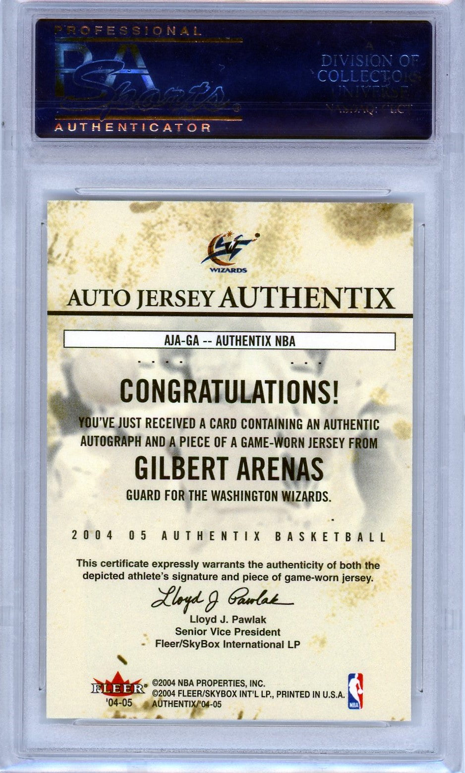 PSA Authentic Fleer Authentix // Auto Jersey // 2004 Corporate Achive