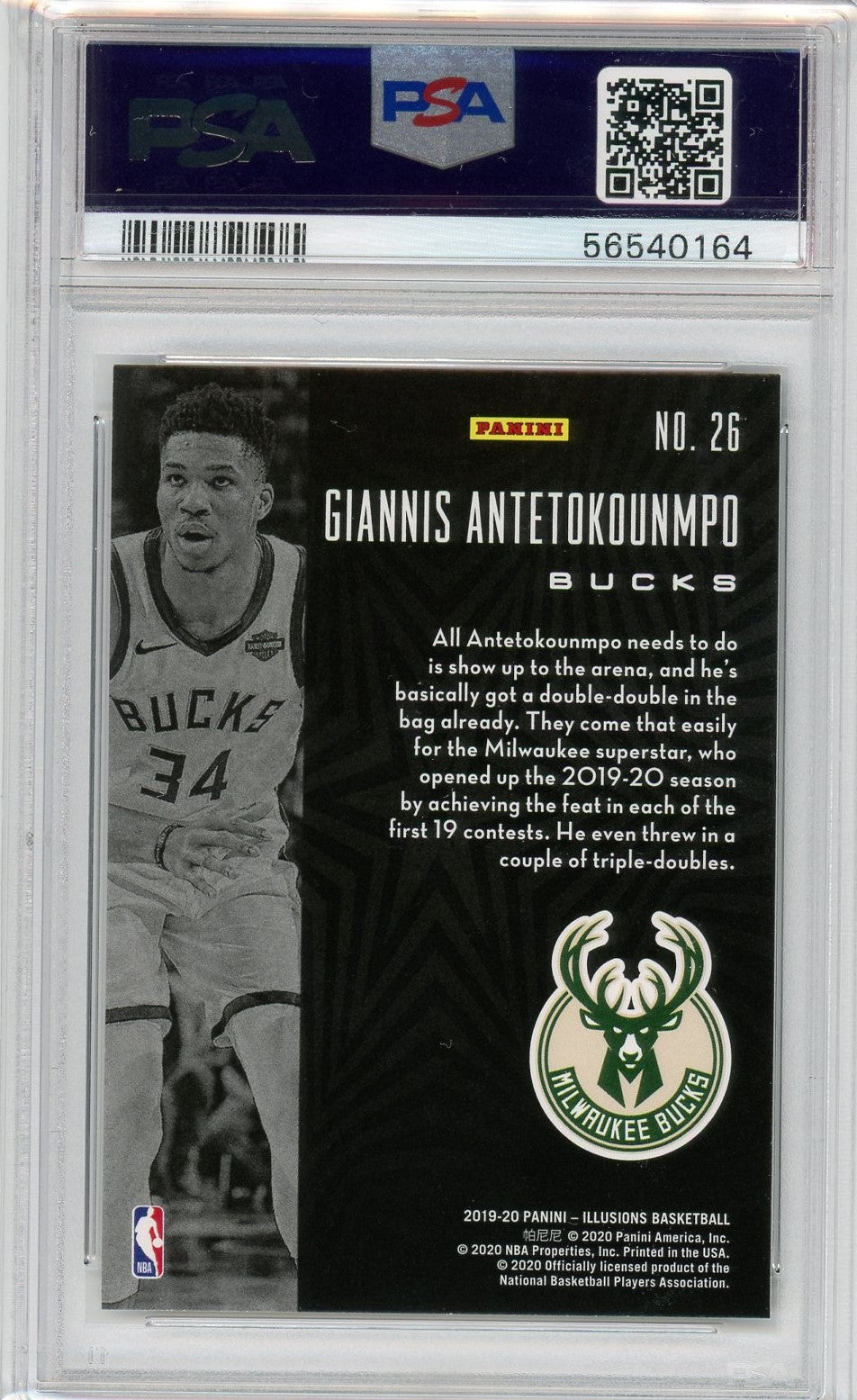 PSA 10 Giannis Antetokounmpo // 2019 Panini Illusions #26