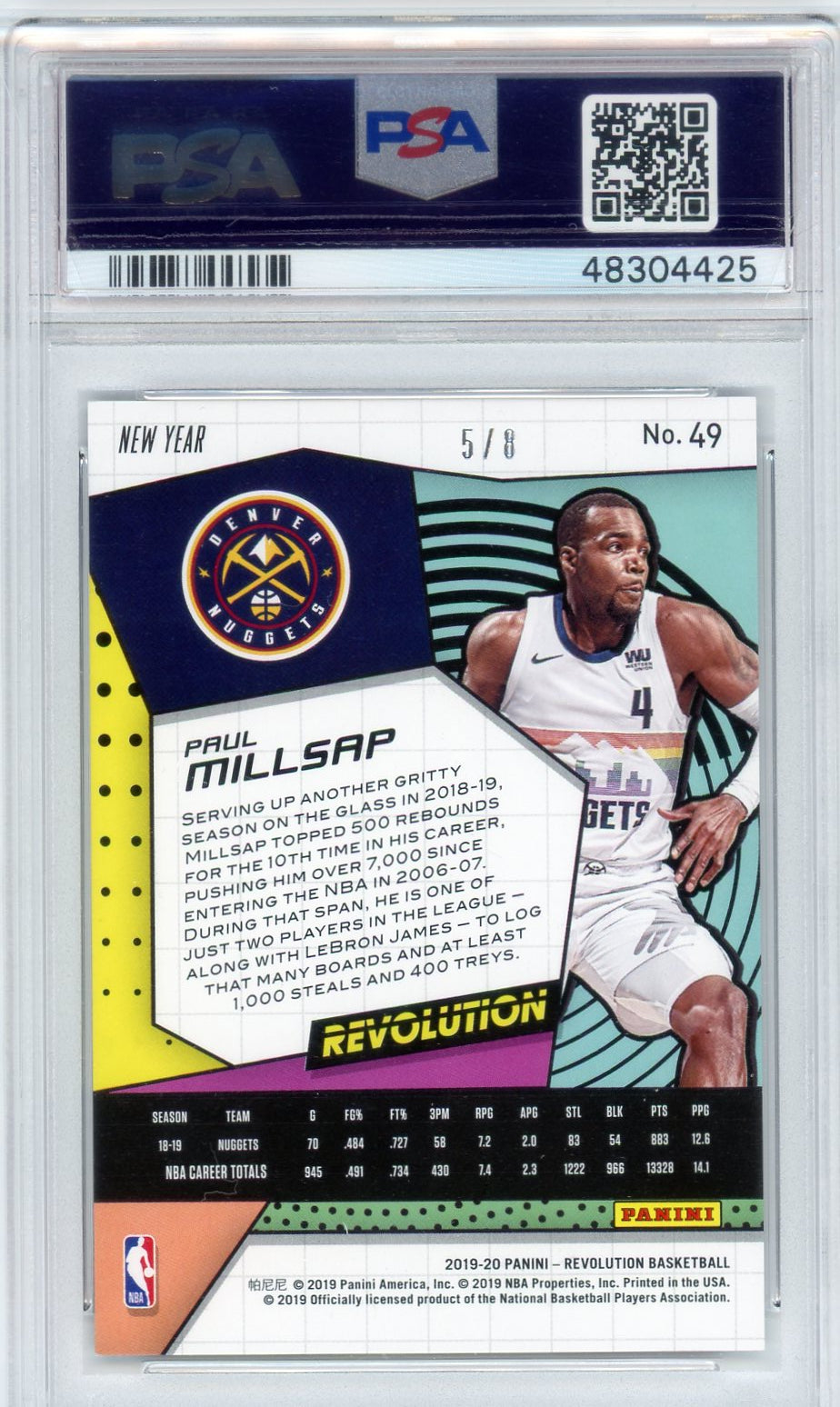 PSA 9 Paul Millsap 5/8 🔥 // 2019 Panini Revolution // Chinese N/Y - Holo Gold // Nuggets