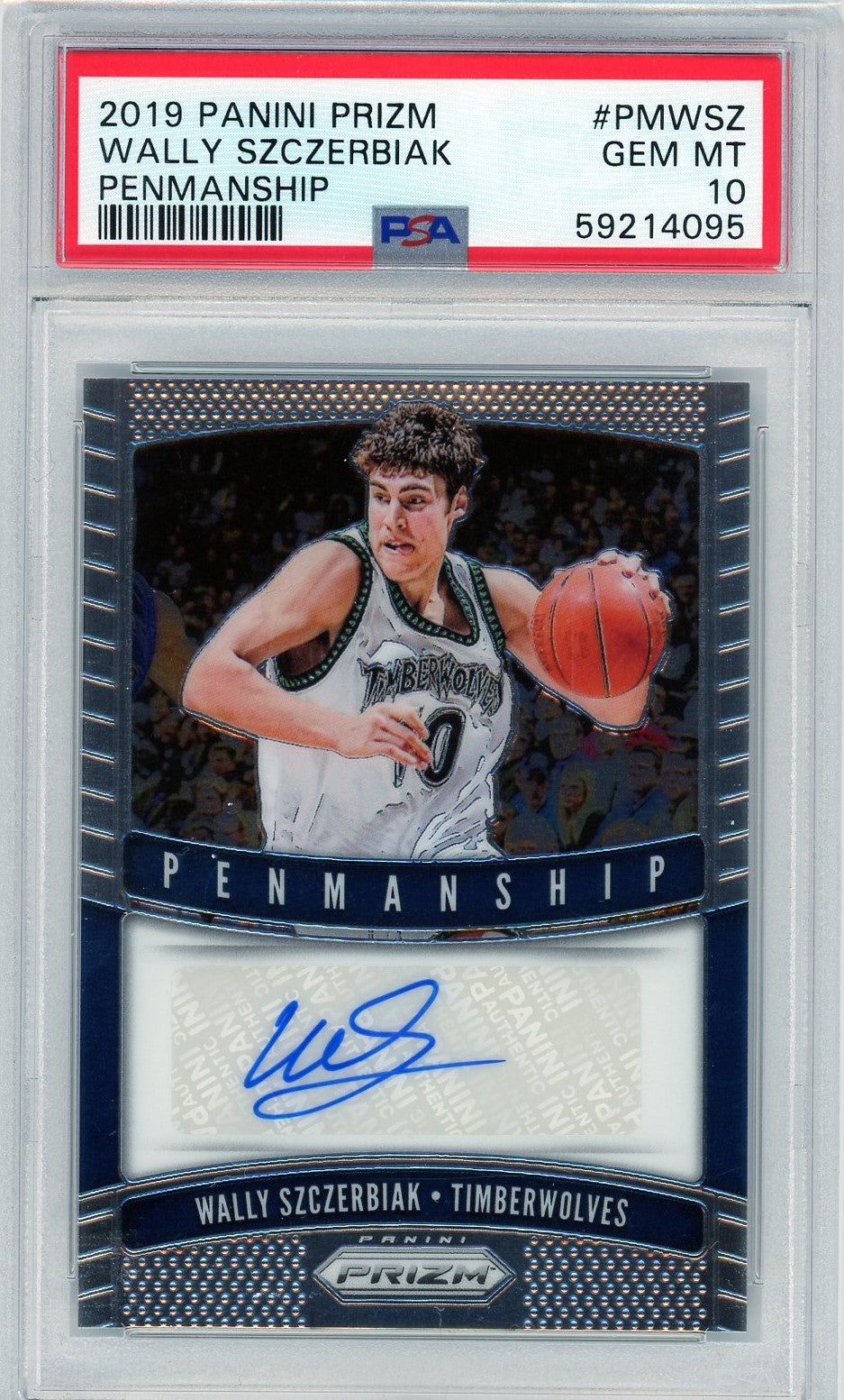 PSA 10 Wally Szczerbiak Signature // 2019 Panini Prizm Penmanship #PMWSZ