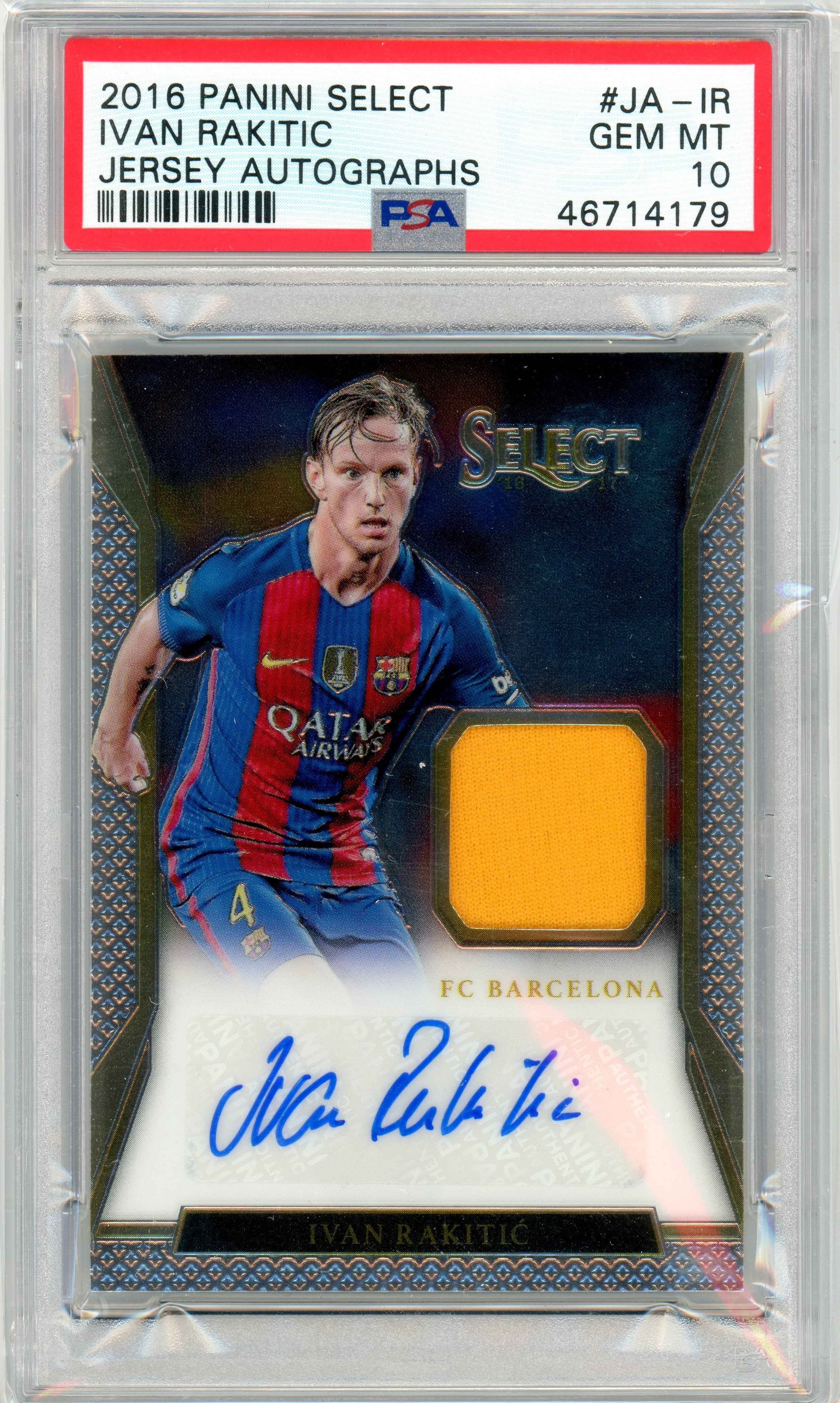 PSA 10 Gem Mint Ivan Rakitic Patch Auto // POP 2 // Jersey Autographs #JA-IR