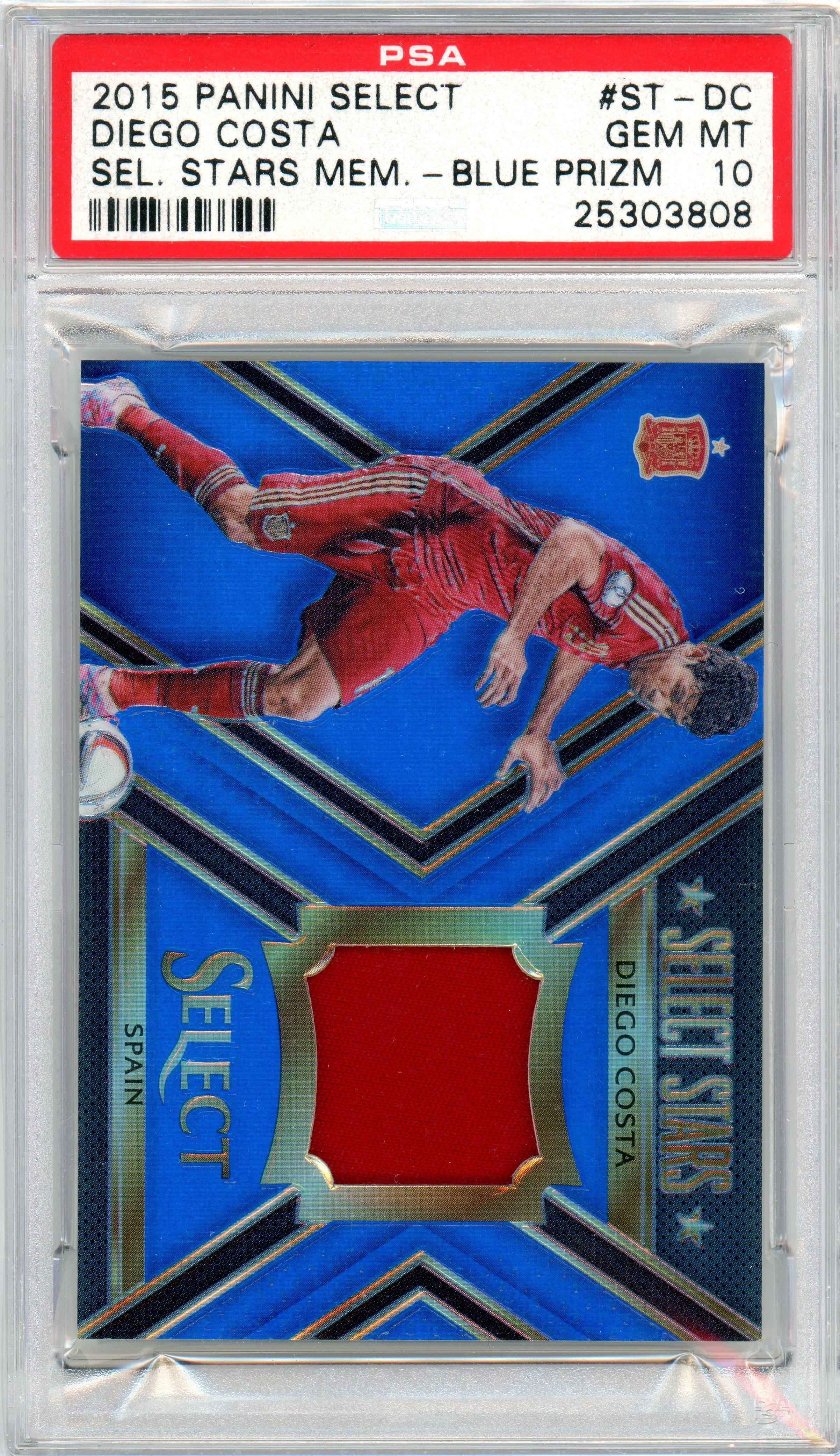 PSA 10 Gem Mint Diego Costa Patch // POP 1 // 2015 Panini Select // Stars Mem - Spain Blue prizm