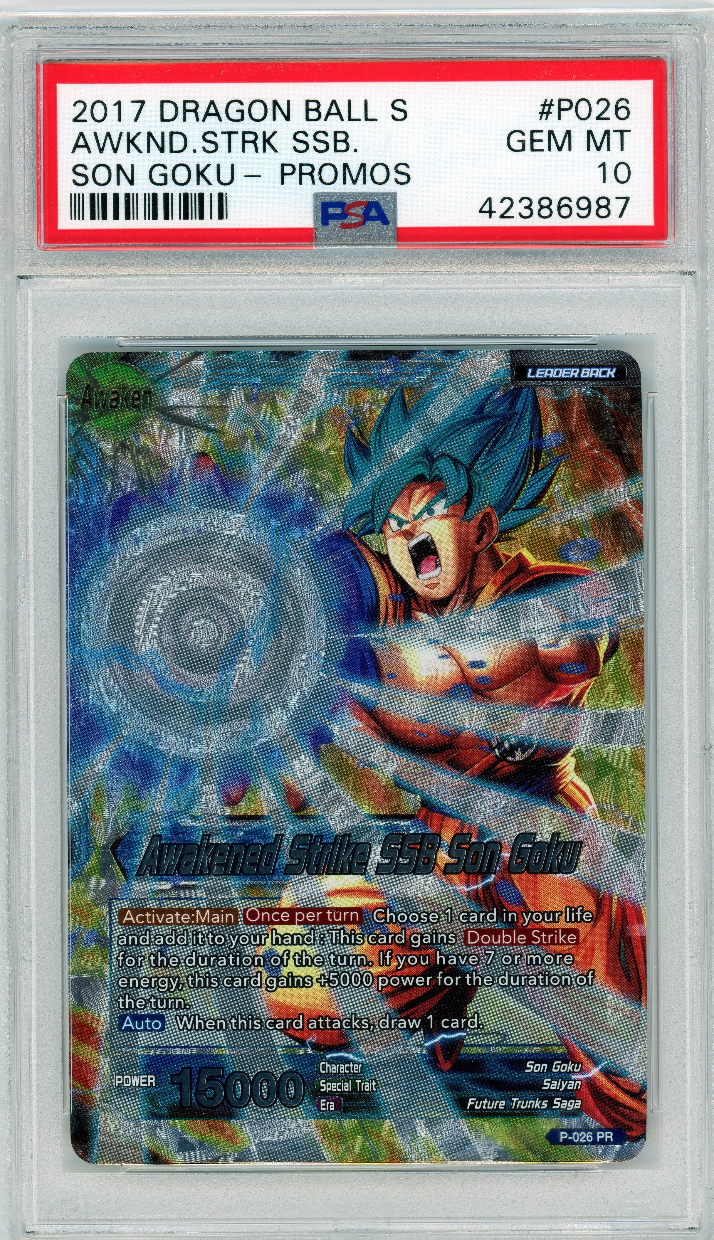 PSA 10 Awakened Strike SSB Son Goku // 2017 Dragon Ball Super promo #P026