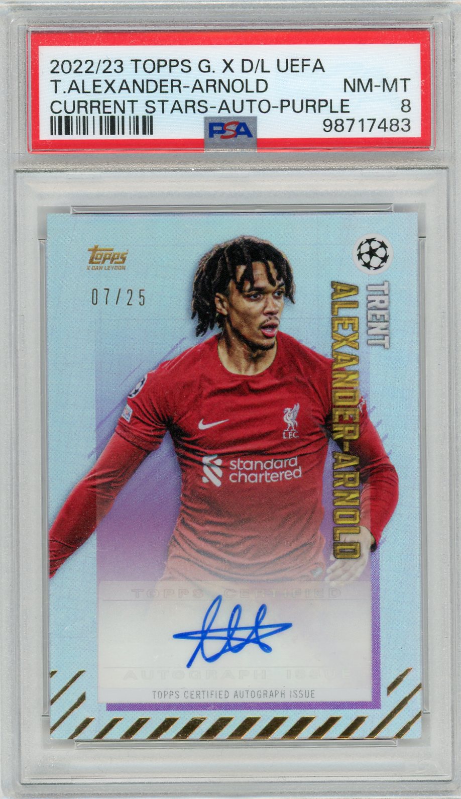 PSA 8 Liverpool Trent Alexander Arnold // 2022-2023 Topps Purple 07/25