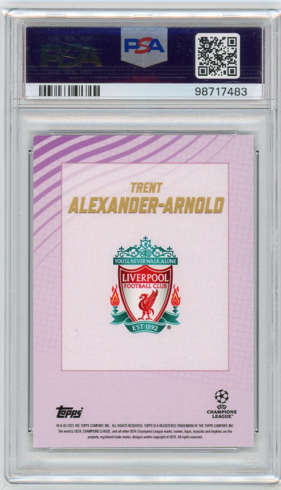 PSA 8 Liverpool Trent Alexander Arnold // 2022-2023 Topps Purple 07/25